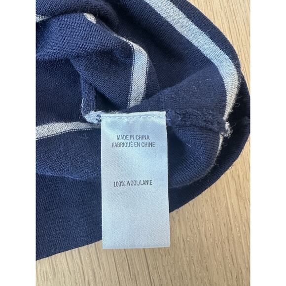 Theory Women Preppy Striped 100% Wool Crewneck Sweater Size Small 2220 - Picture 6 of 6